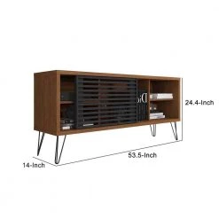 53.5 Inch Walnut Brown and Black Wooden TV Stand with 1 Sliding Door Fits TV's up to 52 in. by The Urban Port 14 53.5 Inch Walnut Brown and Black Wooden TV Stand with 1 Sliding Door Fits TV's up to 52 in. by The Urban Port -The Urban Port Sales brown and black the urban port tv stands upt 271305 1f 1000