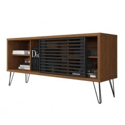 53.5 Inch Walnut Brown and Black Wooden TV Stand with 1 Sliding Door Fits TV's up to 52 in. by The Urban Port 12 53.5 Inch Walnut Brown and Black Wooden TV Stand with 1 Sliding Door Fits TV's up to 52 in. by The Urban Port -The Urban Port Sales brown and black the urban port tv stands upt 271305 c3 1000