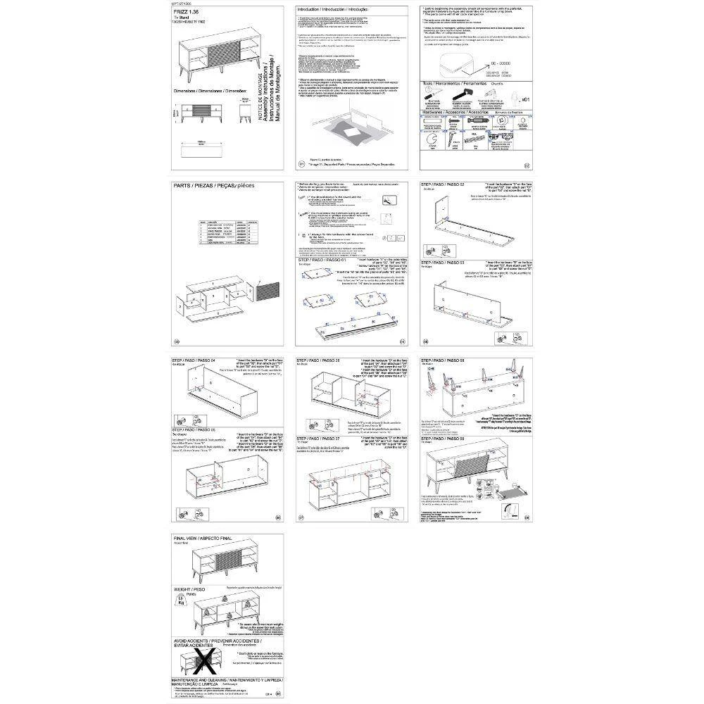 53.5 Inch Walnut Brown and Black Wooden TV Stand with 1 Sliding Door Fits TV's up to 52 in. by The Urban Port 9 53.5 Inch Walnut Brown and Black Wooden TV Stand with 1 Sliding Door Fits TV's up to 52 in. by The Urban Port - Image 9