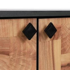 71 in. Brown and Black Industrial Wooden TV Stand with 4-Doors and 2-Open Compartments Fits upto 65 in. TV by The Urban Port -The Urban Port Sales brown and black the urban port tv stands upt 272771 66 1000