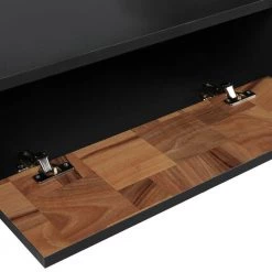 71 in. Brown and Black Industrial Wooden TV Stand with 4-Doors and 2-Open Compartments Fits upto 65 in. TV by The Urban Port -The Urban Port Sales brown and black the urban port tv stands upt 272771 fa 1000