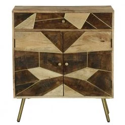 Brown Wooden Storage Cabinet with 2-Doors and Geometric Inlaid Design by The Urban Port -The Urban Port Sales brown and gold the urban port accent cabinets upt 231745 c3 1000