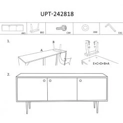 56 in. Brown and Gold Wooden TV Console with Geometric Front 3 Door Cabinets by The Urban Port -The Urban Port Sales brown and gold the urban port tv stands upt 242818 1f 1000