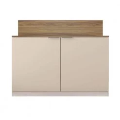 35.6 in. Brown and Off White Wooden Accent Cabinet with 2-Doors by The Urban Port