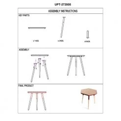 15.6 in. Brown and Red Hexagon Illusion Wood Side Table by The Urban Port -The Urban Port Sales brown and red the urban port end side tables upt 272005 1d 1000