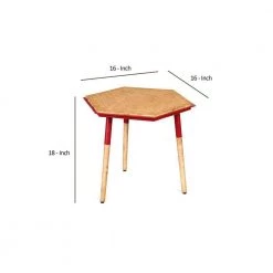 15.6 in. Brown and Red Hexagon Illusion Wood Side Table by The Urban Port -The Urban Port Sales brown and red the urban port end side tables upt 272005 44 1000