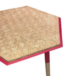 15.6 in. Brown and Red Hexagon Illusion Wood Side Table by The Urban Port -The Urban Port Sales brown and red the urban port end side tables upt 272005 4f 1000