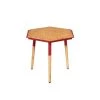 15.6 in. Brown and Red Hexagon Illusion Wood Side Table by The Urban Port