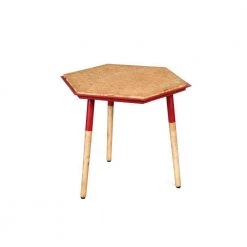 15.6 in. Brown and Red Hexagon Illusion Wood Side Table by The Urban Port -The Urban Port Sales brown and red the urban port end side tables upt 272005 c3 1000