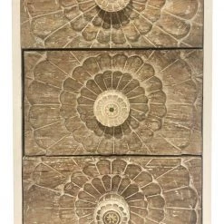 Brown and White 3-Drawer Mango Wood Accent Cabinet with Detailed Front Panels by The Urban Port -The Urban Port Sales brown and white the urban port accent cabinets upt 226285 4f 1000