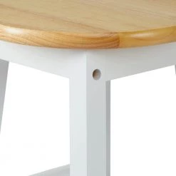 24 in. Brown and White Rubber Wood Counter Height Round Top Backless Bar Stool (Set of 2) by The Urban Port -The Urban Port Sales brown and white the urban port bar stools upt 266393 c3 1000