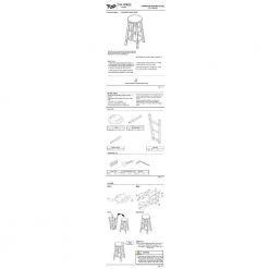 24 in. Brown and White Rubber Wood Counter Height Round Top Backless Bar Stool (Set of 2) by The Urban Port -The Urban Port Sales brown and white the urban port bar stools upt 266393 d4 1000