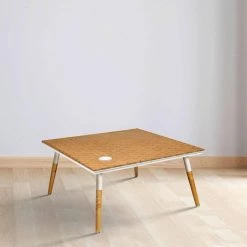 30 in. Wood Brown and White Illusion Square Metal Coffee Table by The Urban Port -The Urban Port Sales brown and white the urban port coffee tables upt 272004 fa 1000