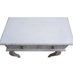 34.5 in. Brown and White Standard Rectangle Mango Wood Console Table with Floral Carved Front by The Urban Port -The Urban Port Sales brown and white the urban port console tables upt 226283 1f 1000