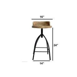 28.5 in. H Brown and Black Industrial Style Adjustable Swivel Counter Height Stool with Backrest by The Urban Port -The Urban Port Sales brown black the urban port bar stools upt 165867 a0 1000
