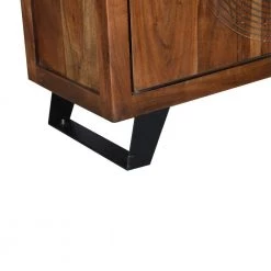 Modern Brown Wood Accent Cabinet with Engraved Circular Design by The Urban Port -The Urban Port Sales brown the urban port accent cabinets upt 230847 44 1000