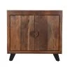 Modern Brown Wood Accent Cabinet with Engraved Circular Design by The Urban Port