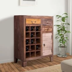 Brown 35 In. 3 Drawer Wooden 15 Bottle Wine Accent Cabinet with 1 Door Storage by The Urban Port -The Urban Port Sales brown the urban port bar cabinets upt 238087 31 1000