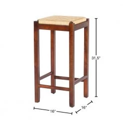 32 in. Brown Mango Wood Barstool with Rope Weaved Seat by The Urban Port -The Urban Port Sales brown the urban port bar stools upt 262413 40 1000