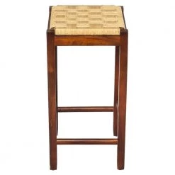 32 in. Brown Mango Wood Barstool with Rope Weaved Seat by The Urban Port -The Urban Port Sales brown the urban port bar stools upt 262413 c3 1000