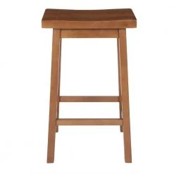 24 in. Walnut Brown Wooden Counter Height Stool with Saddle Seat by The Urban Port -The Urban Port Sales brown the urban port bar stools upt 266392 44 1000