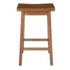 24 in. Walnut Brown Wooden Counter Height Stool with Saddle Seat by The Urban Port