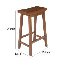 24 in. Walnut Brown Wooden Counter Height Stool with Saddle Seat by The Urban Port -The Urban Port Sales brown the urban port bar stools upt 266392 fa 1000 1