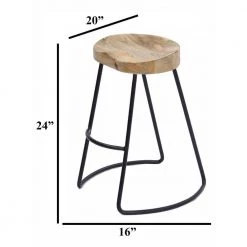 Brown and Black Small Wooden Saddle Seat Barstool with Tubular Metal Base by The Urban Port -The Urban Port Sales brown the urban port bar stools upt 37910 44 1000