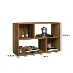 11 in. Honey Brown Wooden Bookcase with 4 Compartments and Grains by The Urban Port -The Urban Port Sales brown the urban port bookcases bookshelves upt 271309 44 1000