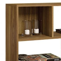 11 in. Honey Brown Wooden Bookcase with 4 Compartments and Grains by The Urban Port -The Urban Port Sales brown the urban port bookcases bookshelves upt 271309 4f 1000