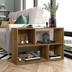 11 in. Honey Brown Wooden Bookcase with 4 Compartments and Grains by The Urban Port -The Urban Port Sales brown the urban port bookcases bookshelves upt 271309 76 1000