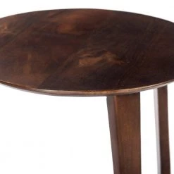 Brown Mango Wood Round Side Table with and Cantilever Base by The Urban Port -The Urban Port Sales brown the urban port c tables upt 262411 1f 1000