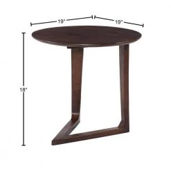 Brown Mango Wood Round Side Table with and Cantilever Base by The Urban Port -The Urban Port Sales brown the urban port c tables upt 262411 40 1000