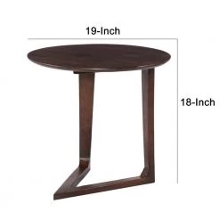 Brown Mango Wood Round Side Table with and Cantilever Base by The Urban Port -The Urban Port Sales brown the urban port c tables upt 262411 44 1000