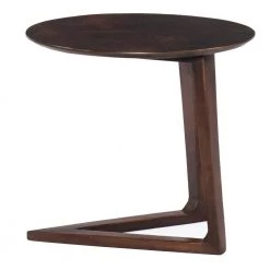 Brown Mango Wood Round Side Table with and Cantilever Base by The Urban Port -The Urban Port Sales brown the urban port c tables upt 262411 4f 1000