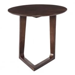 Brown Mango Wood Round Side Table with and Cantilever Base by The Urban Port -The Urban Port Sales brown the urban port c tables upt 262411 c3 1000