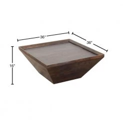 36 in. Brown Medium Square Wood Coffee Table with Trapezoid Base by The Urban Port -The Urban Port Sales brown the urban port coffee tables upt 204781 40 1000