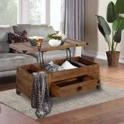 44 in. Brown Large Rectangle Wood Coffee Table with Lift Top by The Urban Port -The Urban Port Sales brown the urban port coffee tables upt 215750 31 1000