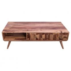 55 in. Brown Rectangle Wooden Coffee Table with 1-Drop Down Door and Open Compartment by The Urban Port -The Urban Port Sales brown the urban port coffee tables upt 238097 1f 1000