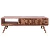 55 in. Brown Rectangle Wooden Coffee Table with 1-Drop Down Door and Open Compartment by The Urban Port