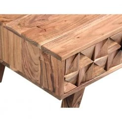 20 in. L Oak Brown Farmhouse Rectangle Acaica Wood Coffee Table with 2-Drawers and Textured Front by The Urban Port -The Urban Port Sales brown the urban port coffee tables upt 242829 1f 1000