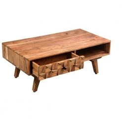 20 in. L Oak Brown Farmhouse Rectangle Acaica Wood Coffee Table with 2-Drawers and Textured Front by The Urban Port -The Urban Port Sales brown the urban port coffee tables upt 242829 4f 1000