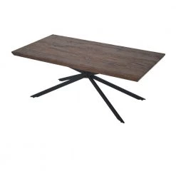 23 in. L Natural Brown Sonoma and Black Rectangular Wooden Coffee Table with Boomerang Legs by The Urban Port