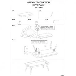 23 in. L Brown and Black Rectangular Wooden Coffee Table with Tray Top and Metal Legs by The Urban Port -The Urban Port Sales brown the urban port coffee tables upt 266257 d4 1000