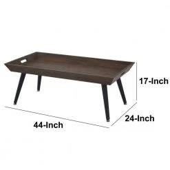 23 in. L Brown and Black Rectangular Wooden Coffee Table with Tray Top and Metal Legs by The Urban Port -The Urban Port Sales brown the urban port coffee tables upt 266257 fa 1000