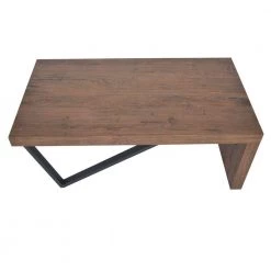 23 in. L Natural Brown Sonoma and Black Rectangular Wooden Coffee Table with V Shape Legs by The Urban Port -The Urban Port Sales brown the urban port coffee tables upt 266258 4f 1000