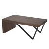 23 in. L Natural Brown Sonoma and Black Rectangular Wooden Coffee Table with V Shape Legs by The Urban Port