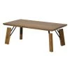 Natural Brown 23 in. L Rectangular Wooden Coffee Table with Block Legs by The Urban Port
