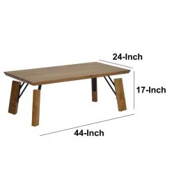 Natural Brown 23 in. L Rectangular Wooden Coffee Table with Block Legs by The Urban Port -The Urban Port Sales brown the urban port coffee tables upt 266259 fa 1000