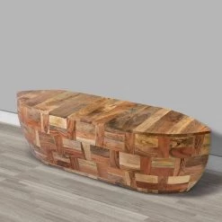 16 In. Weathered Brown Mango Wood Oval Canoe Shape Coffee Table by The Urban Port 14 16 In. Weathered Brown Mango Wood Oval Canoe Shape Coffee Table by The Urban Port -The Urban Port Sales brown the urban port coffee tables upt 272521 44 1000
